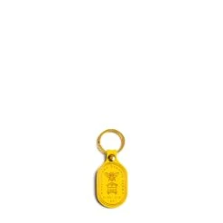 Yellow Leather Key Fob With A Bee