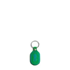 Green Leather Key Fob With Vegetables