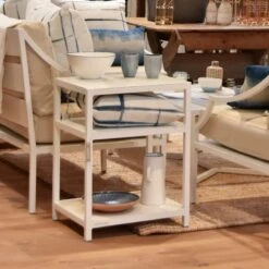 Kingham 2 Tier Side Table, White