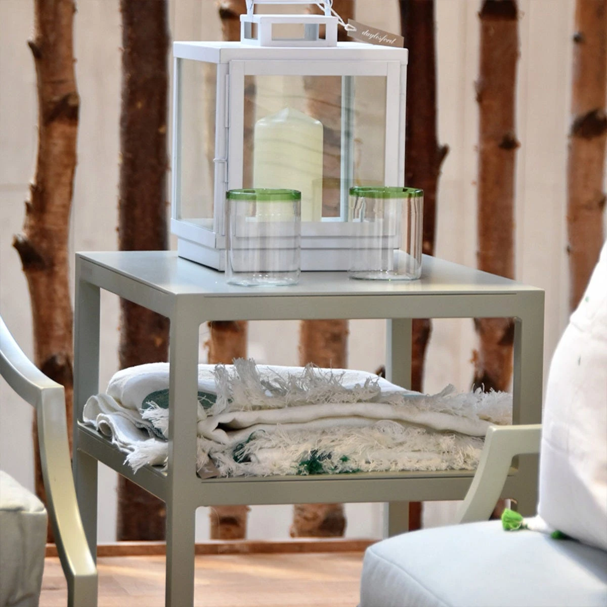 Kingham 2 Tier Side Table, Cotswold Green 1 Kingham 2 Tier Side Table, Cotswold Green