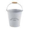 Metal Bucket With Wooden Handle