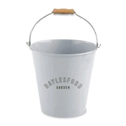 Metal Bucket With Wooden Handle
