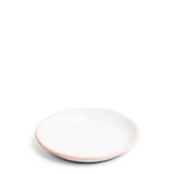 White & Pink Enamel Bowl
