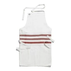 White & Red Stripe Apron