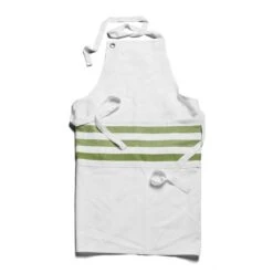 White & Green Stripe Apron