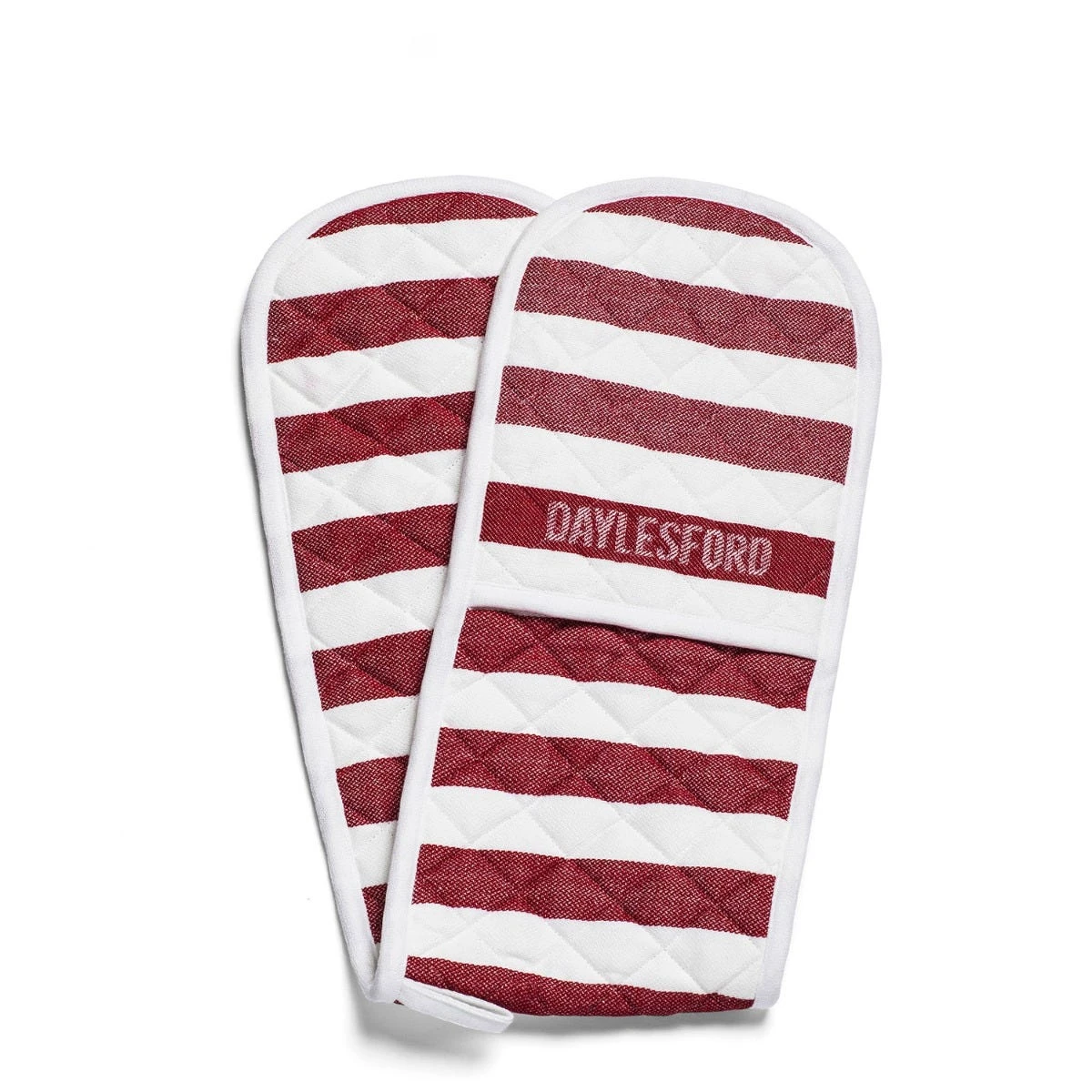 White & Red Stripe Double Oven Glove 1 White & Red Stripe Double Oven Glove