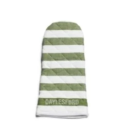 White & Green Stripe Oven Glove
