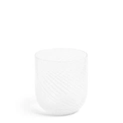 Mondrian White Spiral Stripe Vase Low