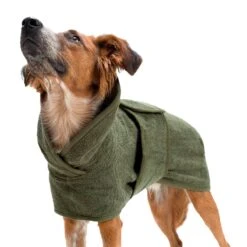 Dog Bathrobe Green -Gift Basket Shop 22029870 dog bathrobe green4 4