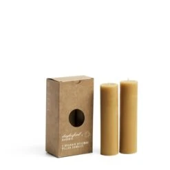 Organic Skar Pillar Candles X 2