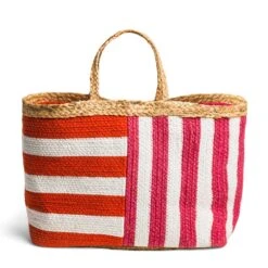 Mia Stripe Basket Large