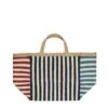 Beni Navy & Red Jute Tote Bag