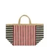 Beni Red & White Jute Tote Bag
