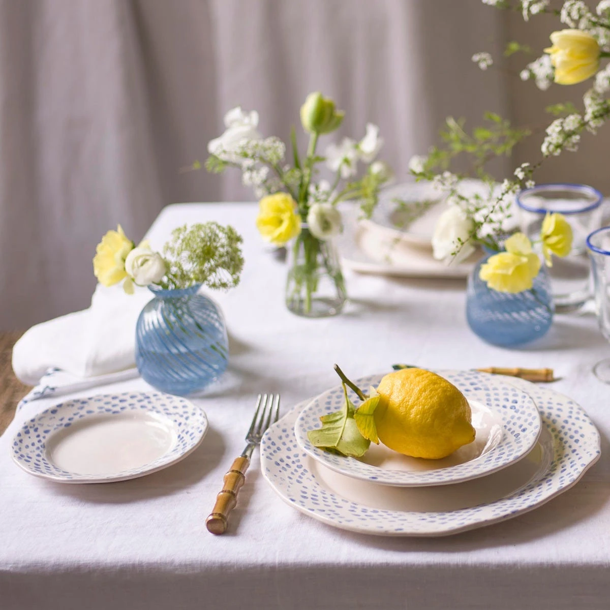 Dot Side Plate Blue 2 Dot Side Plate Blue - Image 2