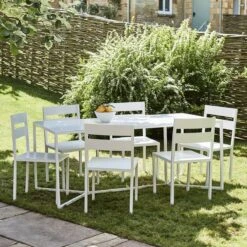 Kingham Dining Table, White 7 Kingham Dining Table, White -Gift Basket Shop kingham garden furniture2